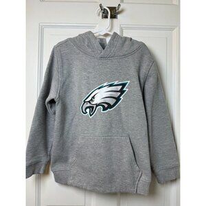 Philadelphia Eagles Youth Gray Pullover Hoodie with Logo - Size Medium 5/6